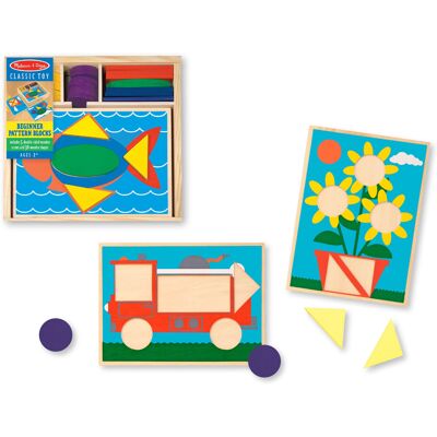 Melissa & Doug Beginner Wooden Pattern Blocks Educational Toy With 5 Double-Side Melissa & Doug Beginner Wooden Pattern Blocks Educational Toy With 5 Double-Side