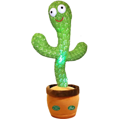 Unbranded Dancing Talking Cactus Toy Mimic Voice 15s Recording 120 Songs LED Lights - Si Unbranded Dancing Talking Cactus Toy Mimic Voice 15s Recording 120 Songs LED Lights - Si
