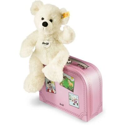 Steiff Lotte Teddy Bear In Suitcase, White - Plush Soft Toy Steiff Lotte Teddy Bear In Suitcase, White - Plush Soft Toy