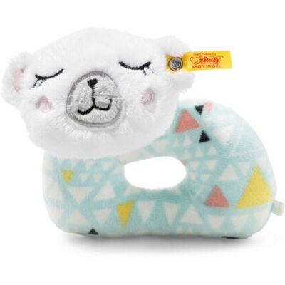 Steiff Iggy Polar Bear Grip Toy With Rattle, White/Multicoloured - Plush Soft Toy Steiff Iggy Polar Bear Grip Toy With Rattle, White/Multicoloured - Plush Soft Toy