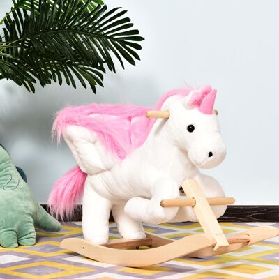 HOMCOM Kids Wooden Ride On Unicorn Rocking Horse - Rocking Horse HOMCOM Kids Wooden Ride On Unicorn Rocking Horse - Rocking Horse