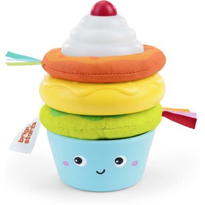 Bright Starts Treat Tower Stacking Toy with Teether in Cupcake and Donut Shapes, Bright Starts Treat Tower Stacking Toy with Teether in Cupcake and Donut Shapes,