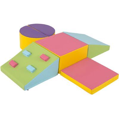 GYMAX Soft Play Equipment for Toddlers, 6 Pieces Kids Activity Set, Baby Soft Fo GYMAX Soft Play Equipment for Toddlers, 6 Pieces Kids Activity Set, Baby Soft Fo