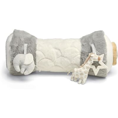 Mamas & Papas Tummy Time Roll, Interactive Soft Baby Pillow with Integrated Ratt Mamas & Papas Tummy Time Roll, Interactive Soft Baby Pillow with Integrated Ratt