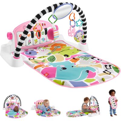 Fisher-Price Baby Activity Mat Glow and Grow Kick & Play Piano Gym, Portable Mus Fisher-Price Baby Activity Mat Glow and Grow Kick & Play Piano Gym, Portable Mus