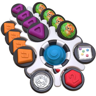 Baby Einstein Curiosity Clutch Fidget Sensory Toy and Pop It Rattle, BPA Free In Baby Einstein Curiosity Clutch Fidget Sensory Toy and Pop It Rattle, BPA Free In