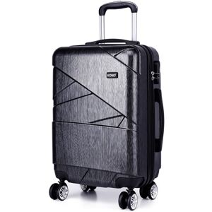 KONO (24 Inch, Grey) KONO Geometric 4 Wheel Spinner Suitcase   20, 24, 28" & Set