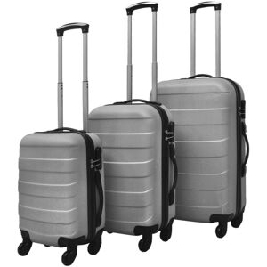 vidaXL Hardcase Trolley Set 3 Piece Silver 45.5/55/6 Luggage Suitcase Bag vidaXL Hardcase Trolley Set 3 Piece Silver 45.5/55/6 Luggage Suitcase Bag