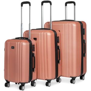 Dellonda 3 Piece Lightweight Luggage Suitcase Trolley Set ABS TSA Lock Rose Gold - DL125 Dellonda 3 Piece Lightweight Luggage Suitcase Trolley Set ABS TSA Lock Rose Gold - DL125