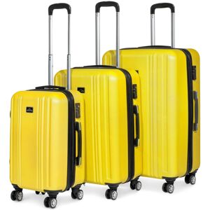 Dellonda 3 Piece Lightweight Luggage Suitcase Trolley Set ABS TSA Lock Yellow - DL124 Dellonda 3 Piece Lightweight Luggage Suitcase Trolley Set ABS TSA Lock Yellow - DL124