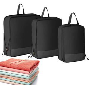 Unbranded (C, Three-piece Set (Black)) Travel Compression Packing Cubes Organizer Luggag Unbranded (C, Three-piece Set (Black)) Travel Compression Packing Cubes Organizer Luggag