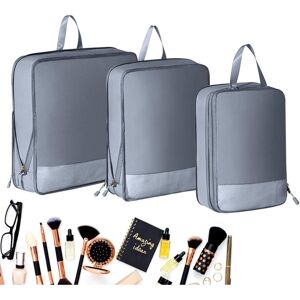 Unbranded (B, Three-piece Set (Beige)) Travel Compression Packing Cubes Organizer Luggag Unbranded (B, Three-piece Set (Beige)) Travel Compression Packing Cubes Organizer Luggag
