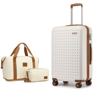 Unbranded (Cream/Brown, 24Inch) 6 Pieces Hard Shell ABS Suitcase 4 Wheels Cabin Hand Lugga Unbranded (Cream/Brown, 24Inch) 6 Pieces Hard Shell ABS Suitcase 4 Wheels Cabin Hand Lugga