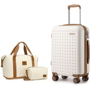 Unbranded (Cream/Brown, 20Inch) 6 Pieces Hard Shell ABS Suitcase 4 Wheels Cabin Hand Lugga Unbranded (Cream/Brown, 20Inch) 6 Pieces Hard Shell ABS Suitcase 4 Wheels Cabin Hand Lugga