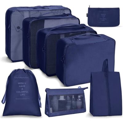 Unbranded 8Pcs Packing Cubes Luggage Storage Organiser Travel Compression Suitcase Bag Wat Unbranded 8Pcs Packing Cubes Luggage Storage Organiser Travel Compression Suitcase Bag Wat