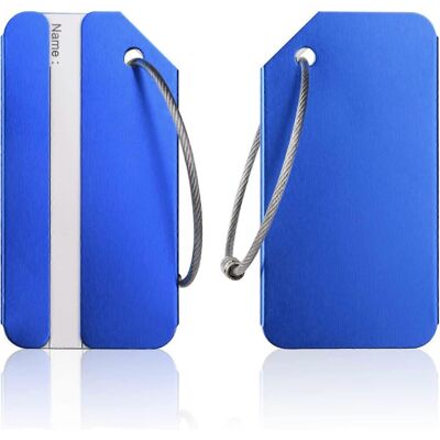 Unbranded (As show, One size) 2 blue luggage tags, aluminum luggage tag with stainless ste Unbranded (As show, One size) 2 blue luggage tags, aluminum luggage tag with stainless ste