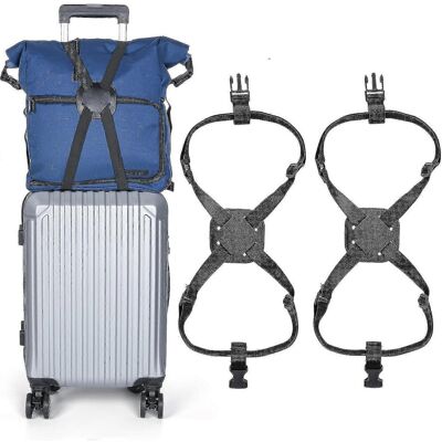 Unbranded Adjustable Luggage Straps Set of 2, Portable Travel Strap, Elastic Buckle Unbranded Adjustable Luggage Straps Set of 2, Portable Travel Strap, Elastic Buckle