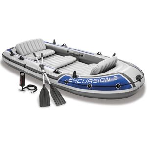 (5 Person Boat Set) Intex Inflatable Boat Canoe with Oars and Pump Dinghy Challe (5 Person Boat Set) Intex Inflatable Boat Canoe with Oars and Pump Dinghy Challe