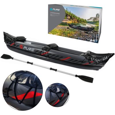 GEEZY Inflatable Kayak 2 Person Blow Up Boat with Paddle and Accessories Durable GEEZY Inflatable Kayak 2 Person Blow Up Boat with Paddle and Accessories Durable