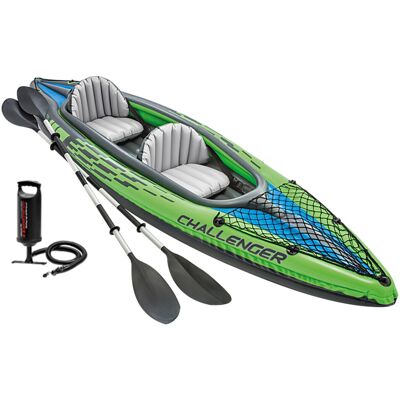 Intex Challenger K2 Inflatable Kayak Set 351cm x 76cm x 38cm, 2 Person Kayak wit Intex Challenger K2 Inflatable Kayak Set 351cm x 76cm x 38cm, 2 Person Kayak wit