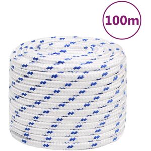 vidaXL White Blue Marine Rope 18 mm 100 m Dock Line Sailing vidaXL White Blue Marine Rope 18 mm 100 m Dock Line Sailing