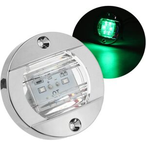 GreenZech (Green) 12V 6LED Marine Boat Yacht Stern Navigation Round Light Chrome Transom M GreenZech (Green) 12V 6LED Marine Boat Yacht Stern Navigation Round Light Chrome Transom M