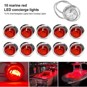 Unbranded (Red) 12v-dc 10pcs Led Marine Boat Light Waterproof 3 Led Deck Courtesy Light 3/ Unbranded (Red) 12v-dc 10pcs Led Marine Boat Light Waterproof 3 Led Deck Courtesy Light 3/