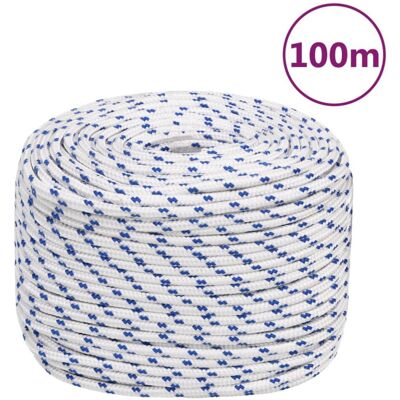 vidaXL White Blue Marine Rope 10mm 100m - Marine Rope vidaXL White Blue Marine Rope 10mm 100m - Marine Rope