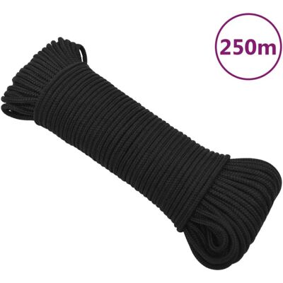 vidaXL 250 m Black Boat Rope - Marine Dock Line vidaXL 250 m Black Boat Rope - Marine Dock Line