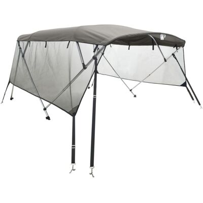 vidaXL 3-Bow Bimini Top with Mesh Side Panels - Boat Cover vidaXL 3-Bow Bimini Top with Mesh Side Panels - Boat Cover