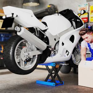 DURHAND 500KG Steel Motorbike Repair Lift X Frame Adjustment Jack, Blue DURHAND 500KG Steel Motorbike Repair Lift X Frame Adjustment Jack, Blue
