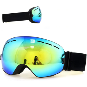 GreenZech (Frame Black) Ski Goggles Double Layers UV400 Anti-Fog Big Mask Glasses for Skii GreenZech (Frame Black) Ski Goggles Double Layers UV400 Anti-Fog Big Mask Glasses for Skii