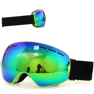 GreenZech (Frame Green) Ski Goggles Double Layers UV400 Anti-Fog Big Mask Glasses for Skii GreenZech (Frame Green) Ski Goggles Double Layers UV400 Anti-Fog Big Mask Glasses for Skii