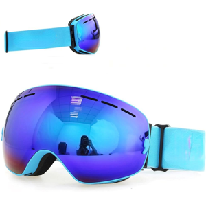 GreenZech (Frame Blue) Ski Goggles Double Layers UV400 Anti-Fog Big Mask Glasses for Skiin GreenZech (Frame Blue) Ski Goggles Double Layers UV400 Anti-Fog Big Mask Glasses for Skiin