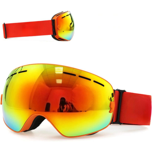 GreenZech (Frame Red) Ski Goggles Double Layers UV400 Anti-Fog Big Mask Glasses for Skiing GreenZech (Frame Red) Ski Goggles Double Layers UV400 Anti-Fog Big Mask Glasses for Skiing