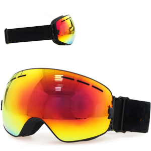 GreenZech (Black Frame Red Lens) Ski Goggles Double Layers UV400 Anti-Fog Big Mask Glasses GreenZech (Black Frame Red Lens) Ski Goggles Double Layers UV400 Anti-Fog Big Mask Glasses