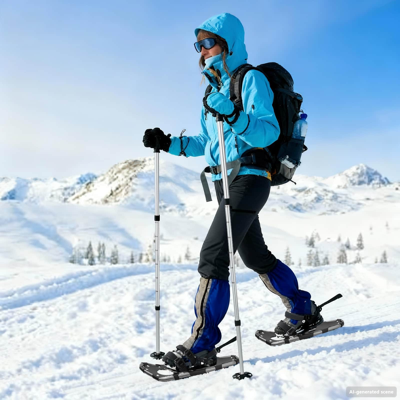 vidaXL 3 in 1 Snowshoes Silver and Black 53 x 21 cm Aluminum and HDPE vidaXL 3 in 1 Snowshoes Silver and Black 53 x 21 cm Aluminum and HDPE