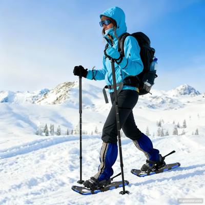 vidaXL 3 in 1 Snowshoes Blue and Black 63 x 21 cm Aluminum and HDPE vidaXL 3 in 1 Snowshoes Blue and Black 63 x 21 cm Aluminum and HDPE