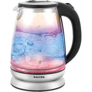 Salter Glass Cordless Electric Kettle Iridescent Colour Changing Blue Red 1.7L Salter Glass Cordless Electric Kettle Iridescent Colour Changing Blue Red 1.7L