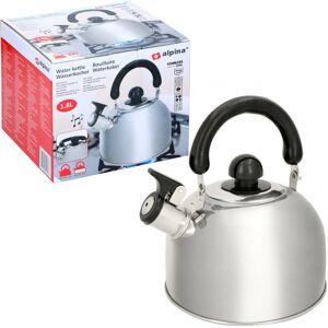 Alpina Stainless Steel Whistling Kettle - 1.8L Vintage Retro Alpina Stainless Steel Whistling Kettle - 1.8L Vintage Retro