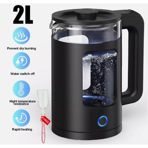 Unbranded Electric Kettle, 2 Liter Quiet Fast Glass Kettle w Blue LED,Easy Clean Unbranded Electric Kettle, 2 Liter Quiet Fast Glass Kettle w Blue LED,Easy Clean
