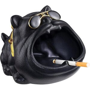 GOPatriot Memory Outdoor ashtray for cigarettes, black bully dog design ashtray GOPatriot Memory Outdoor ashtray for cigarettes, black bully dog design ashtray