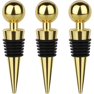 GOPatriot Memory 3 Pack Wine Bottle Stoppers, Reusable Wine Bottle Stoppers (Gold) GOPatriot Memory 3 Pack Wine Bottle Stoppers, Reusable Wine Bottle Stoppers (Gold)
