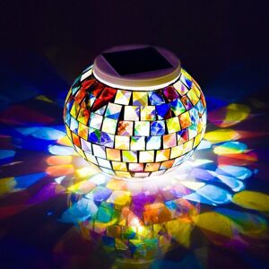 GOPatriot Memory Color Changing Solar Glass Mosaic Sphere LED Garden Light GOPatriot Memory Color Changing Solar Glass Mosaic Sphere LED Garden Light