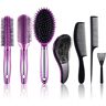 SIQUK 7 Pcs Hair Brush Set Paddle Brush Round Brush Detangle Hair Brush and Comb