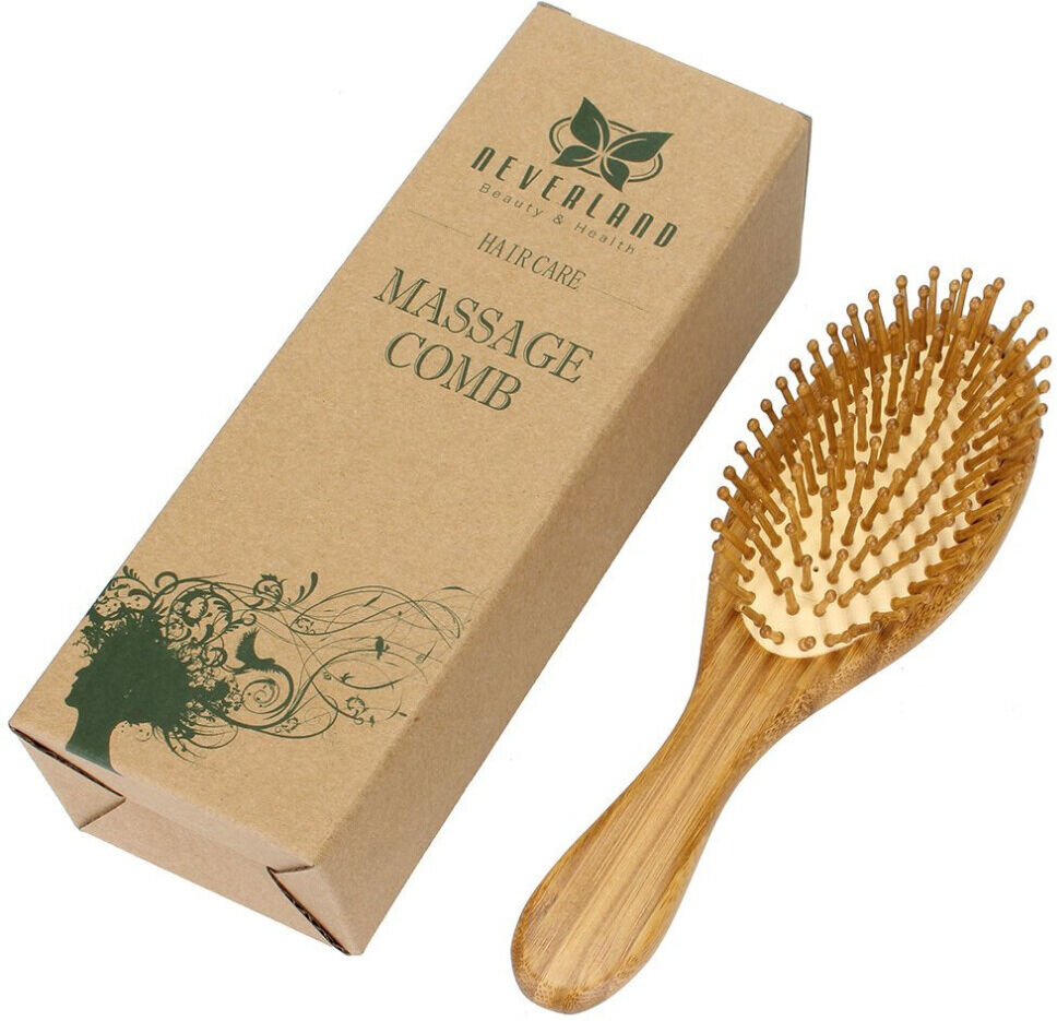 Neverland-Beauty-&-Health Neverland Beauty 100% Natural Bamboo Hair Brush Detangling Massage Anti-Static H