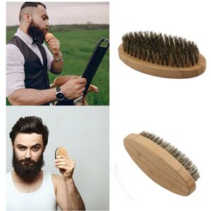 Unbranded BristleHair Boar Bristle Beard Brush with Wood Base - Oval, Handheld for Men's M Unbranded BristleHair Boar Bristle Beard Brush with Wood Base - Oval, Handheld for Men's M
