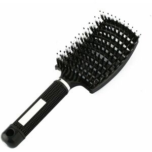 Ranpo (Black) Women Bristle Nylon Hairbrush Scalp Massage Comb Ranpo (Black) Women Bristle Nylon Hairbrush Scalp Massage Comb