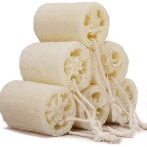 SINOFO 6 pack Natural Loofah Sponges Biodegradable Body Scrubbers, Exfoliating Loofah B SINOFO 6 pack Natural Loofah Sponges Biodegradable Body Scrubbers, Exfoliating Loofah B