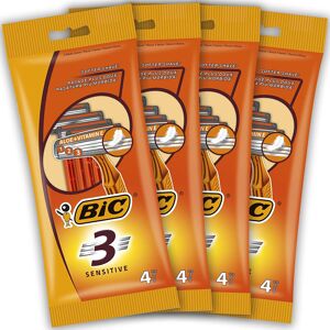 BIC 3 Sensitive Men's Disposable Razors - Bundle of 4 Packs of 4 BIC 3 Sensitive Men's Disposable Razors - Bundle of 4 Packs of 4